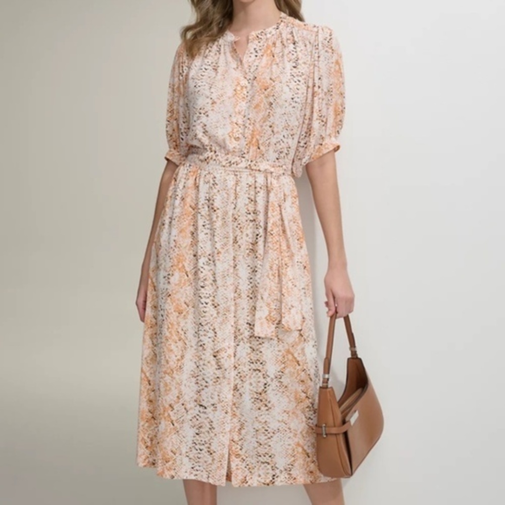 Calvin Klein | Printed Tie-Waist Shirtdressโ